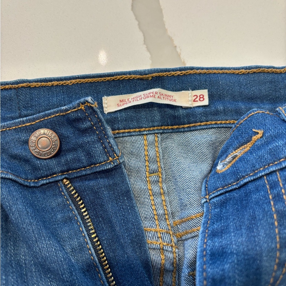 Levi's Mile High Super Skinny Blue Jeans